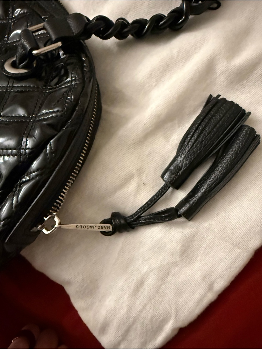 Marc Jacobs Black Quilted Patent Shoulder Satchel - Picture 8 of 8